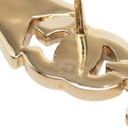 Chanel CC Logo Star Motif Earrings Gold Plated Rhinestone — view 3