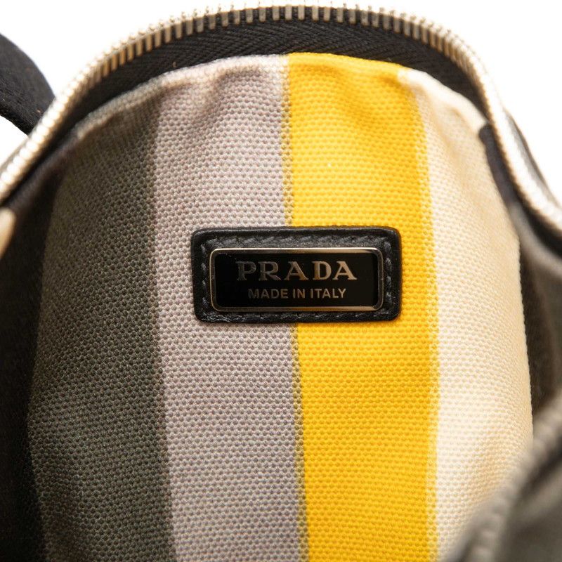 Prada Triangle Crossbody Shoulder Bag Multicolor Canvas Leather — view 5