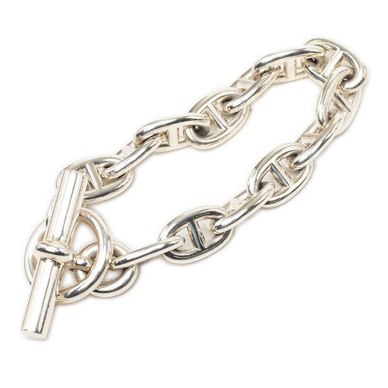 Hermes Chaine D'ancre MM 14 Links Chain Bracelet Silver — view 4