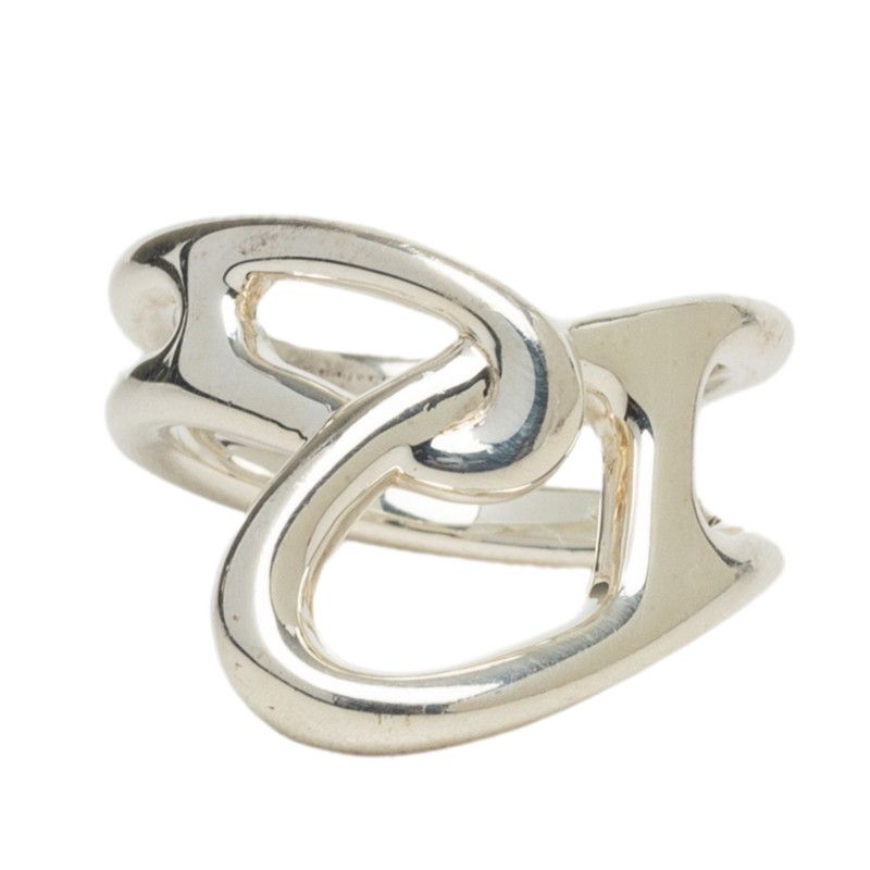 Hermes Chaine D'ancre Punk Ring 54 Silver