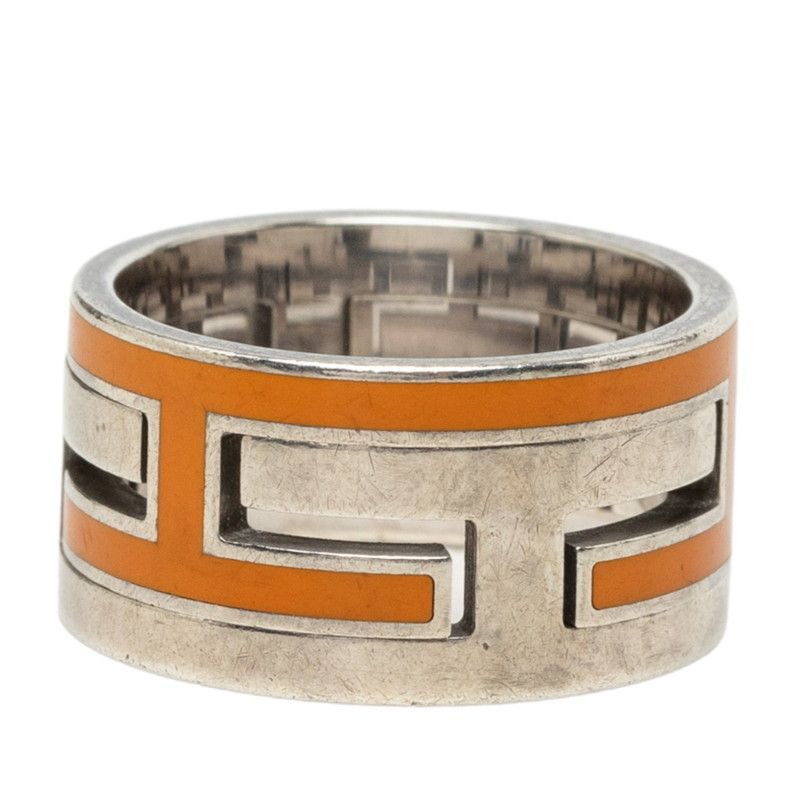 Hermes Move Ash Ring 49 Silver Orange — view 2