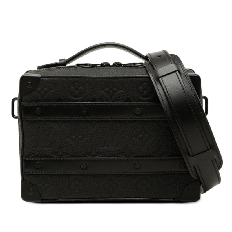 Louis Vuitton Monogram Taurillon Soft Trunk Crossbody Shoulder Bag Black Noir