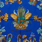 Hermes Carre 90 les Fetes du Roi Soleil Celebration of the Sun King Scarf Blue — view 3