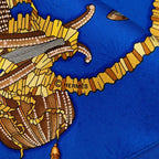 Hermes Carre 90 les Fetes du Roi Soleil Celebration of the Sun King Scarf Blue — view 4