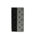 Louis Vuitton Monogram Eclipse Split Portefeuille Brazza Wallet Black Silver