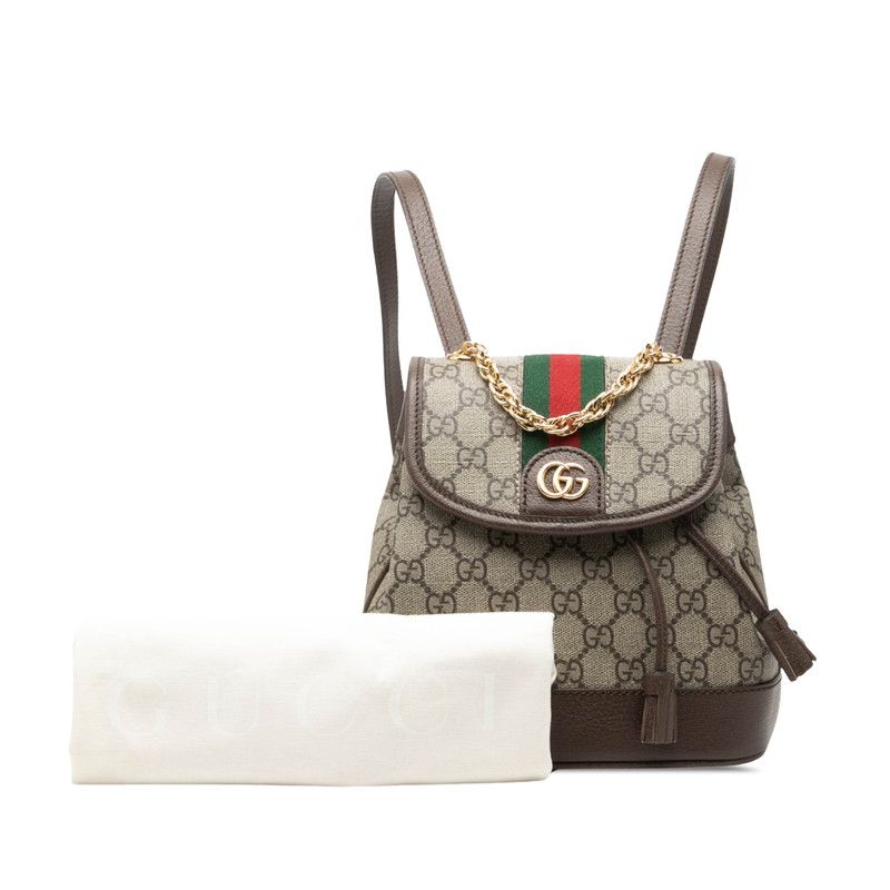 Gucci Ophidia GG Supreme Mini Backpack Beige Brown Leather — view 7