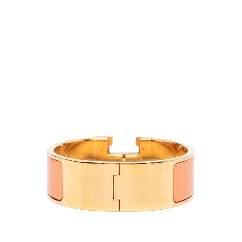 Hermes Clic Clac PM Enamel Bracelet Bangle Gold Pink Plated — view 3