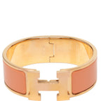 Hermes Clic Clac PM Enamel Bracelet Bangle Gold Pink Plated — view 4