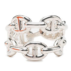 Hermes Chaine D'ancre Enchainee Double Low Ring Silver — view 2
