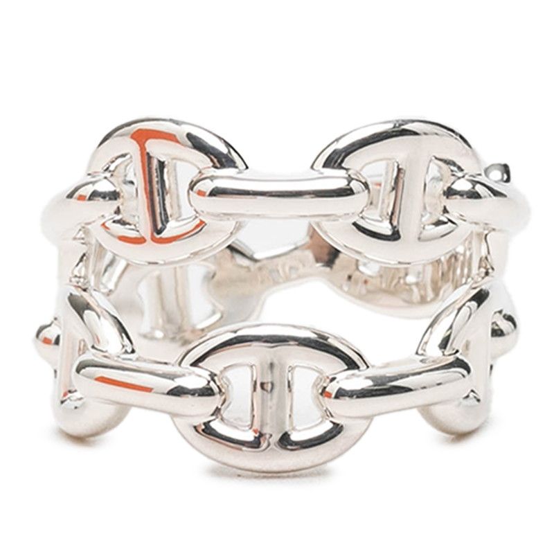 Hermes Chaine D'ancre Enchainee Double Low Ring Silver — view 2