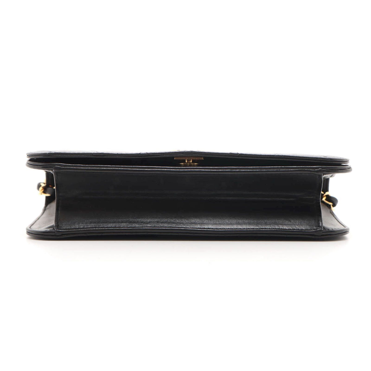 Chanel Quilted 23 Push Lock Full Flap Chain Shoulder Black Bag Lambskin — view 3