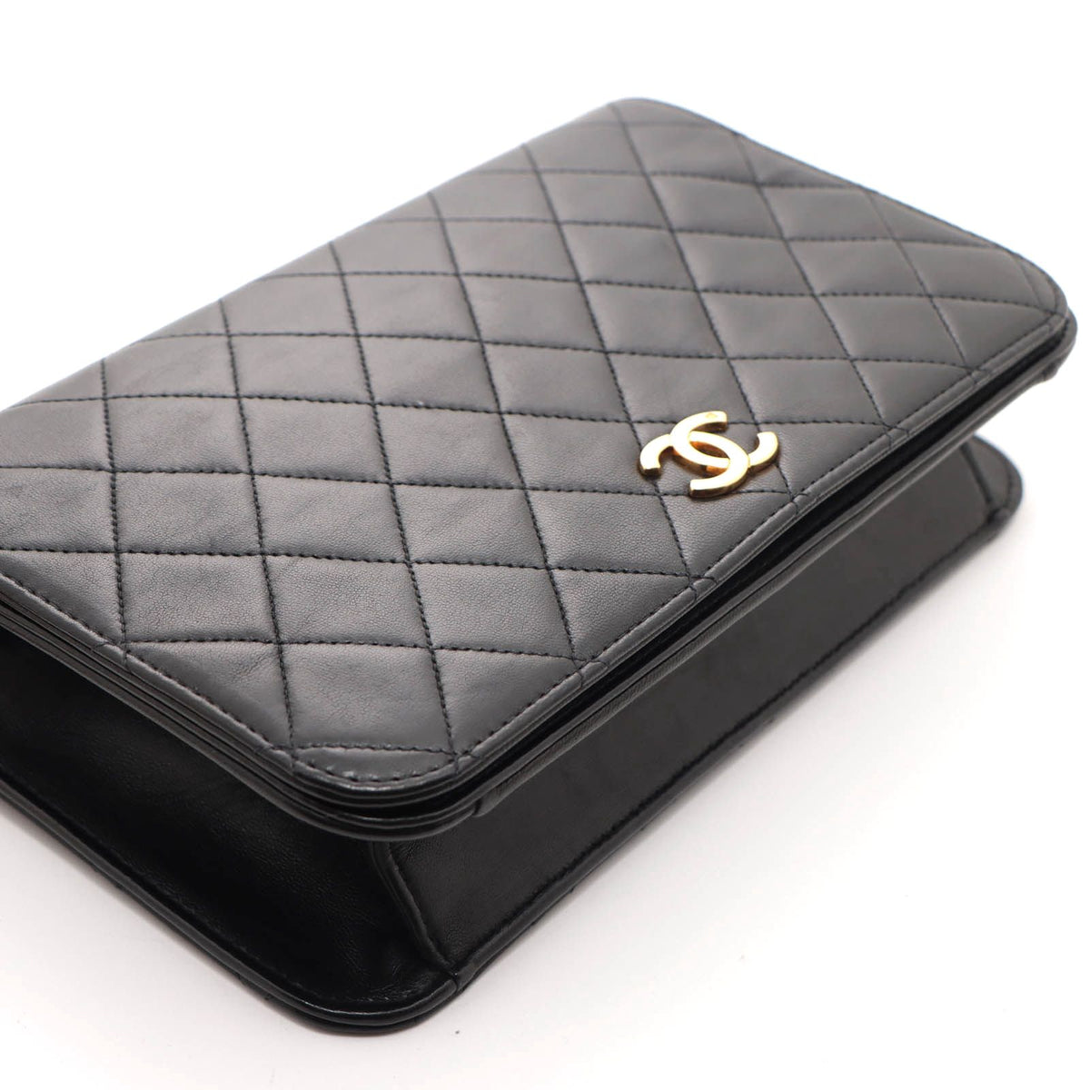 Chanel Quilted 23 Push Lock Full Flap Chain Shoulder Black Bag Lambskin — view 6