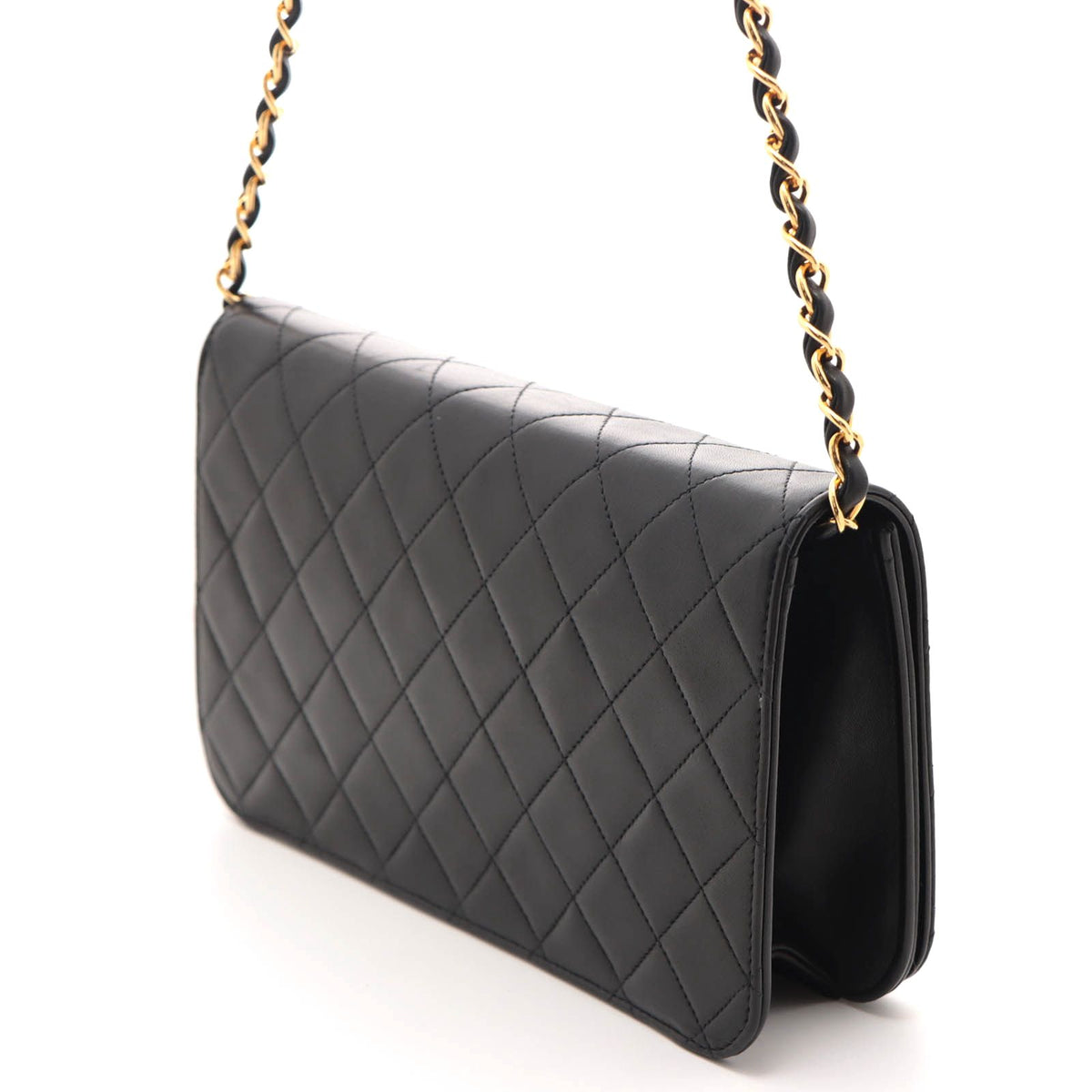 Chanel Quilted 23 Push Lock Full Flap Chain Shoulder Black Bag Lambskin — view 2