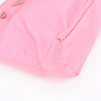 Prada Nylon Tote Bag Partial Leather Big Triangle Plate Pink — view 2