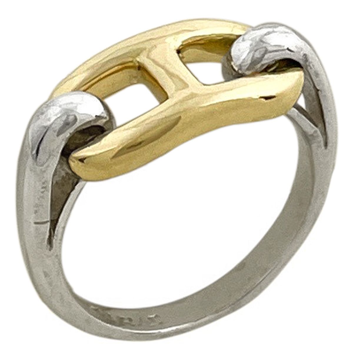 Hermes Ring Chaine D'ancre Silver Gold