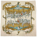 Hermes Carre 90 Tournez Manege Scarf Merry Go Round Silk Beige Multicolor