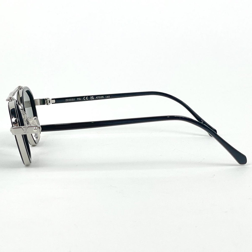Louis Vuitton Sunglasses LV Signature Duo Round Metal Acetate Black Eyewear — view 2