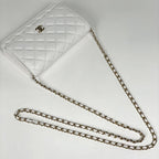 Chanel Shoulder Bag CC Logo Chain Wallet Caviar Leather White — view 7