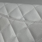 Chanel Shoulder Bag CC Logo Chain Wallet Caviar Leather White — view 4