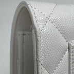 Chanel Shoulder Bag CC Logo Chain Wallet Caviar Leather White — view 5