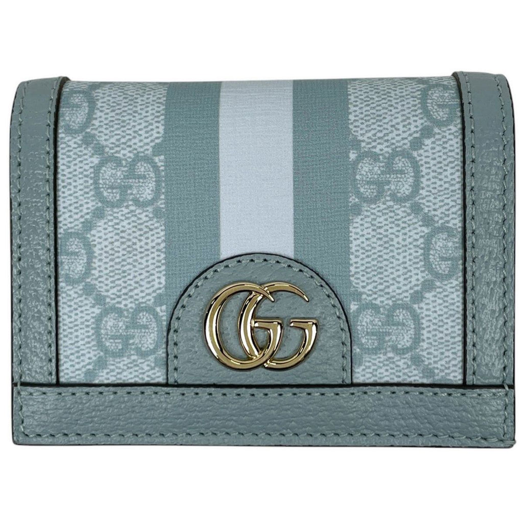 Gucci Bifold Wallet GG Ophidia Sherry Line Web Light Blue