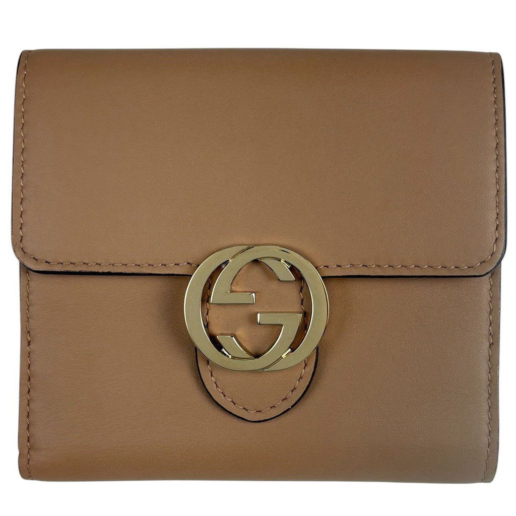 Gucci Bifold Wallet Interlocking G Leather Brown