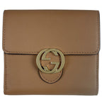 Gucci Bifold Wallet Interlocking G Leather Brown