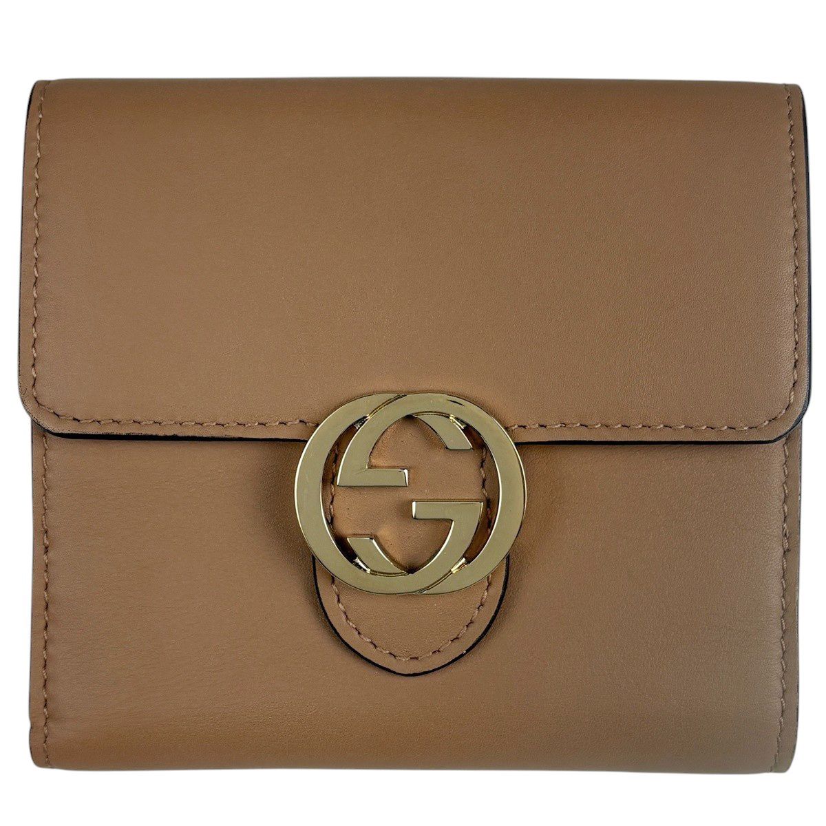 Gucci Bifold Wallet Interlocking G Leather Brown