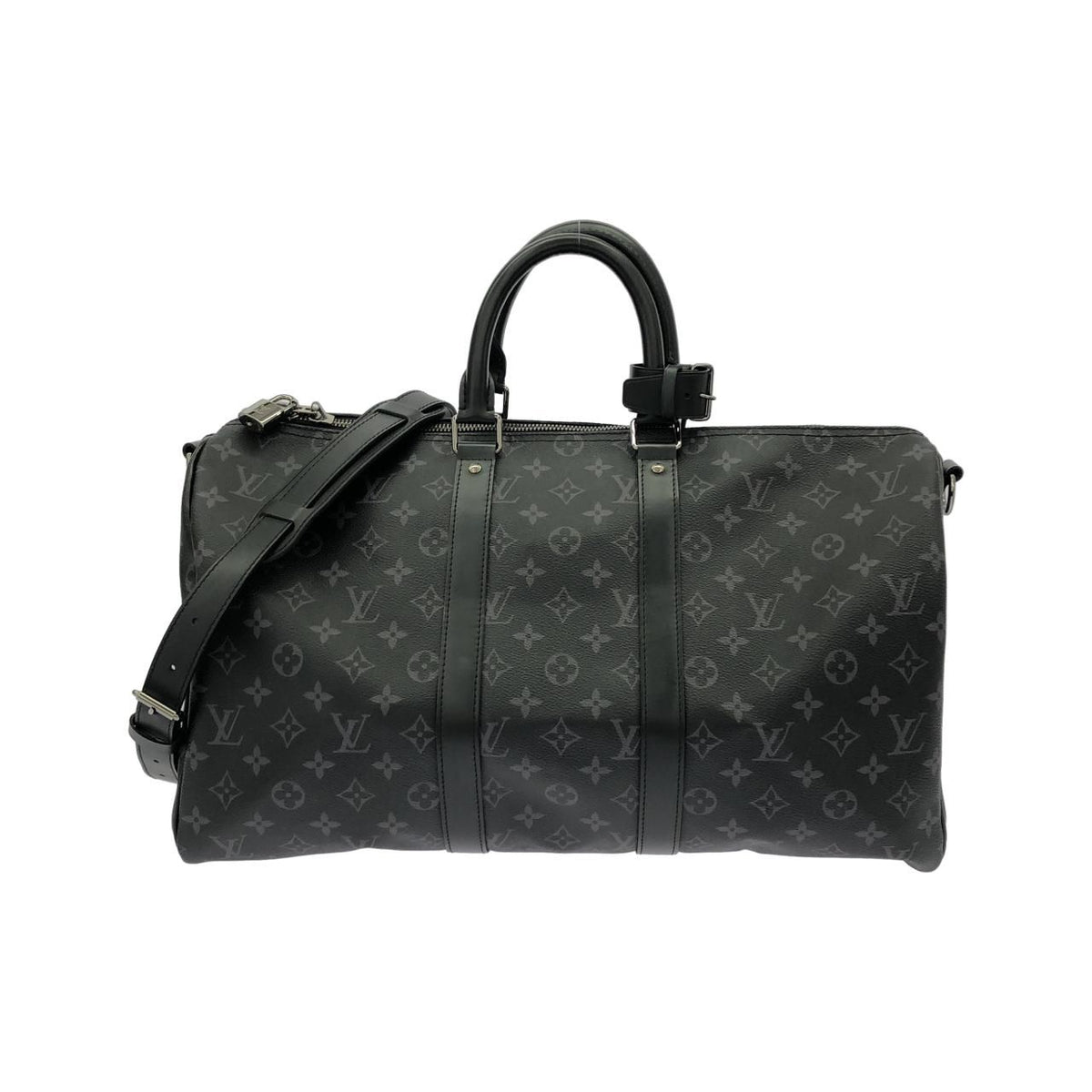 Louis Vuitton Monogram Eclipse Keepall Bandouliere 45 Boston Bag