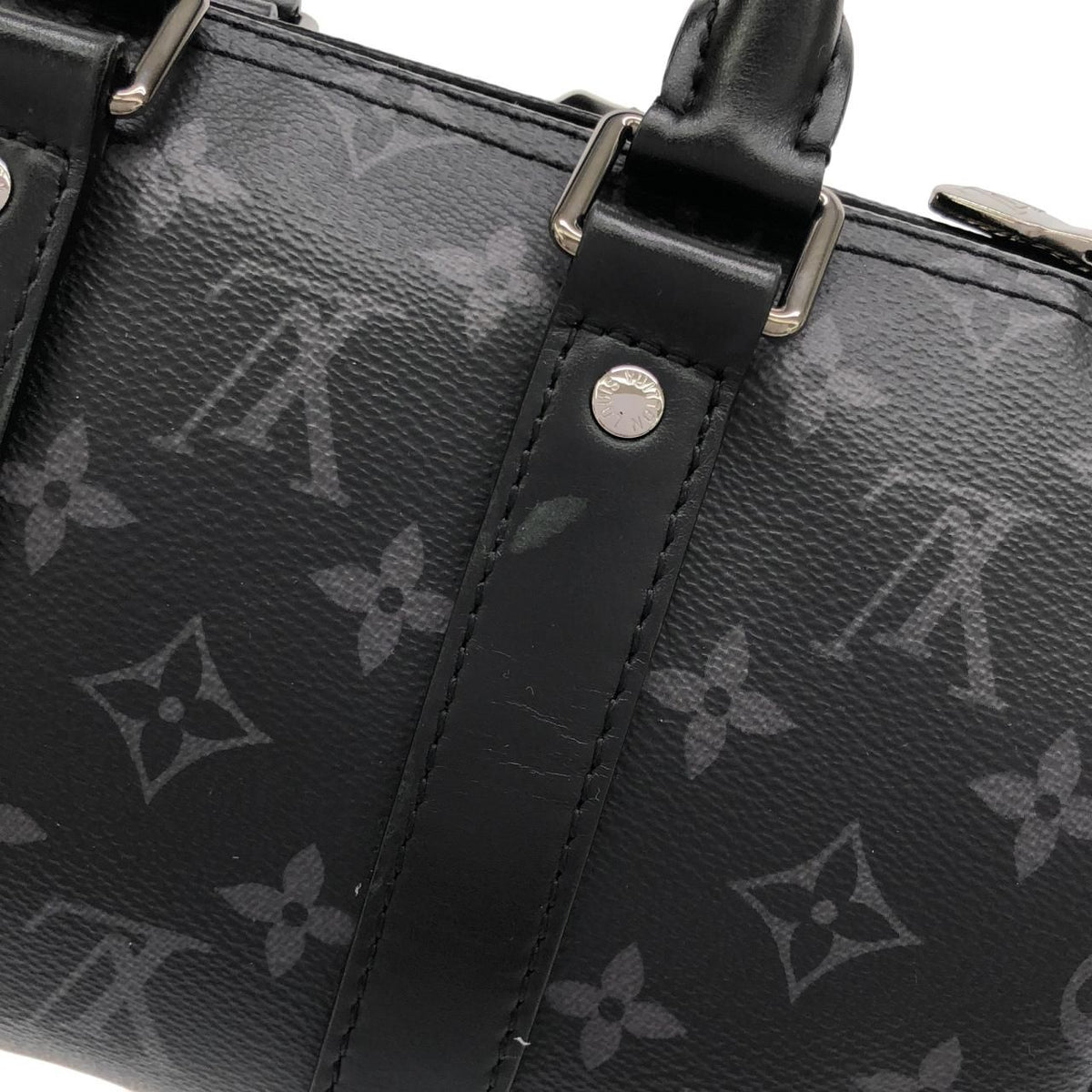 Louis Vuitton Monogram Eclipse Reverse Keepall Bandouliere 25 Boston Bag — view 4