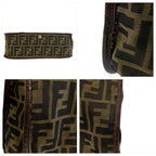 Fendi Zucca Brown Silver Canvas Leather Tote Bag — view 7