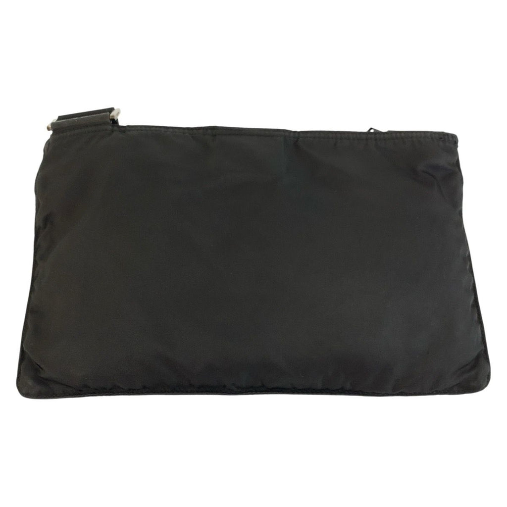 Prada Tessuto Black Silver Nylon Shoulder Bag Pochette — view 2