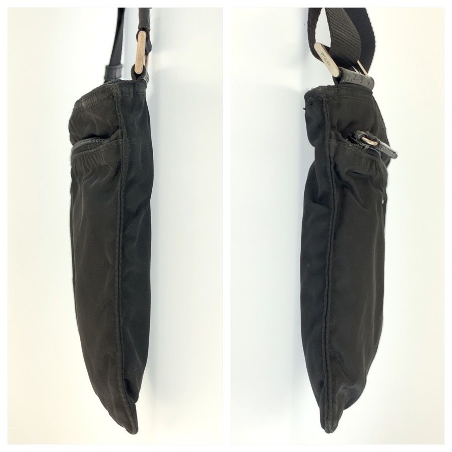 Prada Tessuto Black Silver Nylon Shoulder Bag Pochette — view 8