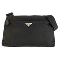Prada Tessuto Black Silver Nylon Shoulder Bag Pochette