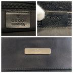 Gucci Black Silver GG Canvas Leather Shoulder Bag Pochette — view 3