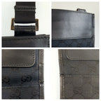 Gucci Black Silver GG Canvas Leather Shoulder Bag Pochette — view 6