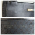 Gucci Black Silver GG Canvas Leather Shoulder Bag Pochette — view 5
