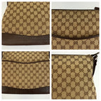 Gucci Beige Brown Silver GG Canvas Leather Shoulder Bag Pochette — view 6