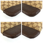 Gucci Beige Brown Silver GG Canvas Leather Shoulder Bag Pochette — view 4
