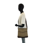 Gucci Beige Brown Silver GG Canvas Leather Shoulder Bag Pochette — view 7