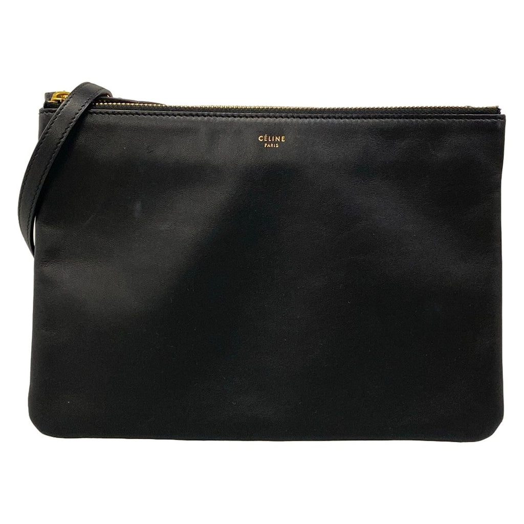 Celine Shoulder Bag Trio Large Black Leather