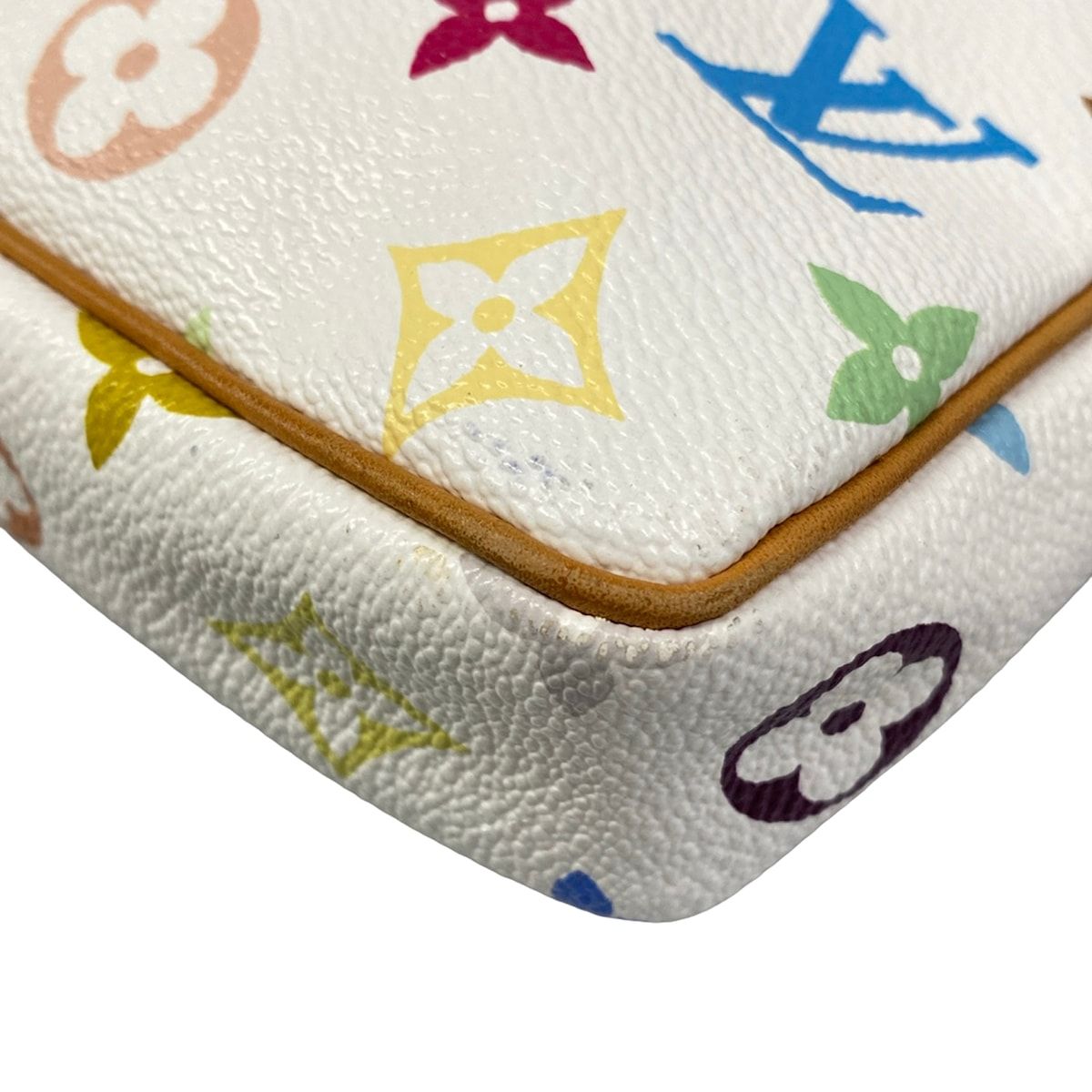 Louis Vuitton Handbag Monogram Multicolor Pochette Accessoires Blanc Leather — view 6