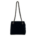 Chanel Shoulder Bag Quilted Black Chain Silver