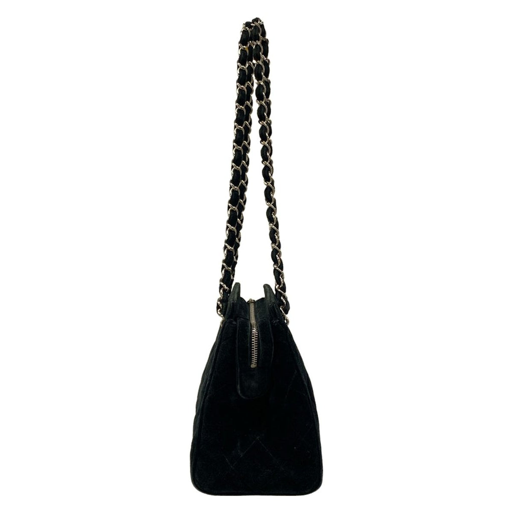 Chanel Shoulder Bag Quilted Black Chain Silver — view 4