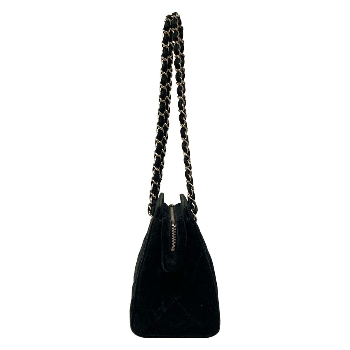 Chanel Shoulder Bag Quilted Black Chain Silver — view 4