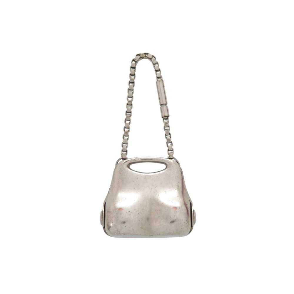 Chanel Bag Motif Charm Metal Silver Key Holder