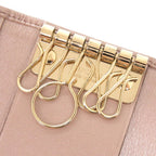 Gucci Interlocking G Micro Guccissima Leather Metallic Pink Key Case Key Holder — view 8
