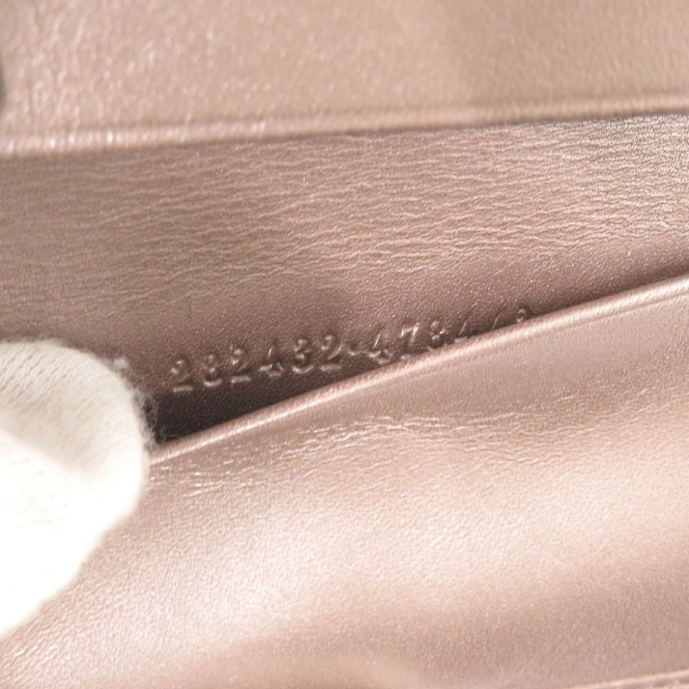 Gucci Interlocking G Micro Guccissima Leather Metallic Pink Key Case Key Holder — view 7