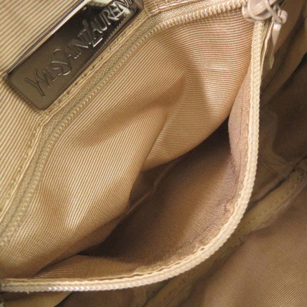 Saint Laurent Canvas Leather Beige Black Shoulder Bag — view 6