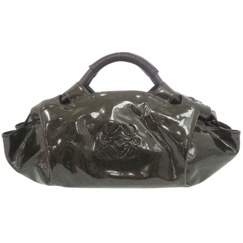 Loewe Nappa Aire Patent Leather Glitter Black Handbag